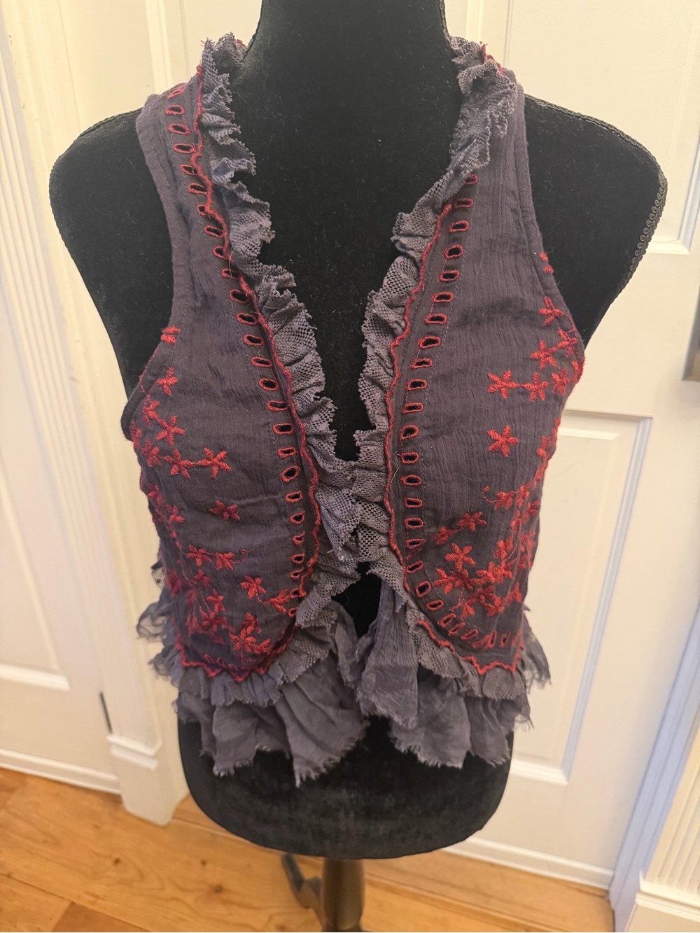 Free people embroidered vest top